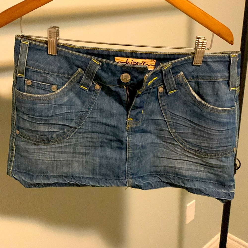 Hippie Jean Mini Skirt, Size 27